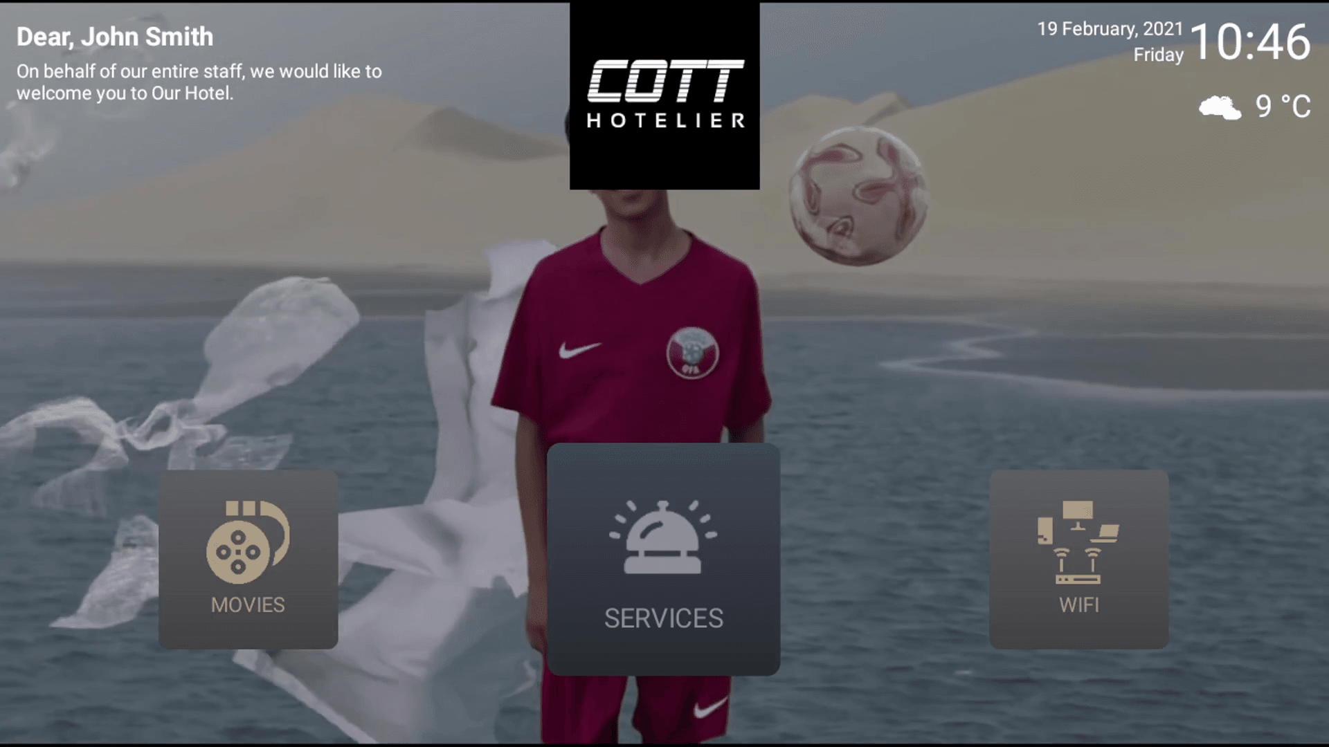 COTT.TV Hotel IPTV System Interface - Cloud-based hospitality TV solution